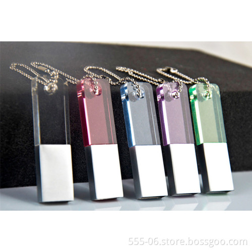 Acrylic USB Memory Drive 2GB 4GB with Different LED Light Colors